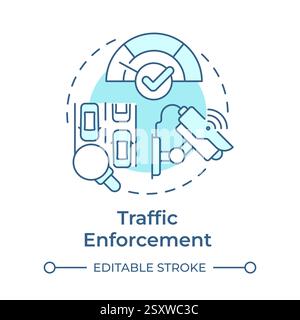 Traffic enforcement soft blue concept icon Stock Vector