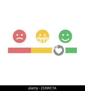Customer feedback with emoji scale. Good and bad rating and ranking vector icon graph. Stock Vector
