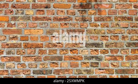 Horizontal Image of a Rustic Redbrick Gothic Wall in Ratzeburg, Germany Stock Photo