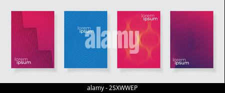 abstract gradient color pattern texture book cover template set background business brochure design header Stock Vector