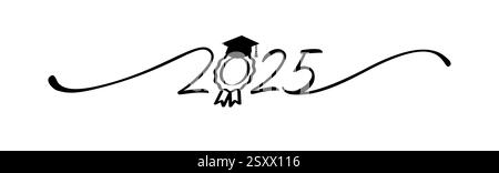 Handwritten style creative divider with number 2023 and educational cap ...