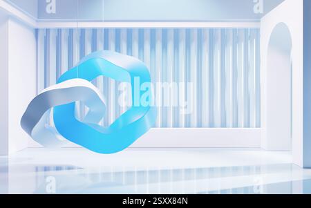 Empty building structure with creative curve geometries, 3d rendering. 3D illustration. Stock Photo