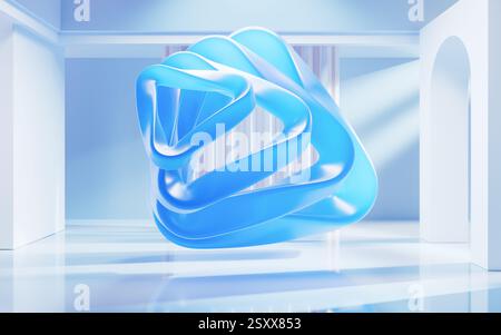 Empty building structure with creative curve geometries, 3d rendering. 3D illustration. Stock Photo