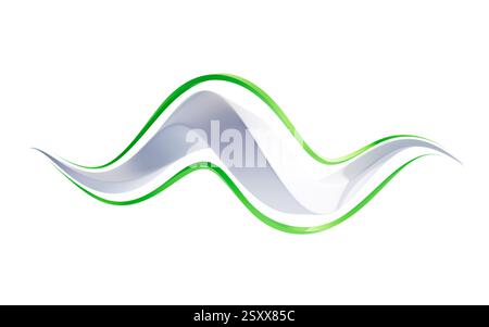 Abstract flowing curve lines, 3d rendering. 3D illustration. Stock Photo