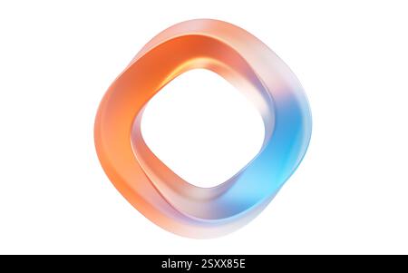 Abstract curve square geometry frame, 3d rendering. 3D illustration ...
