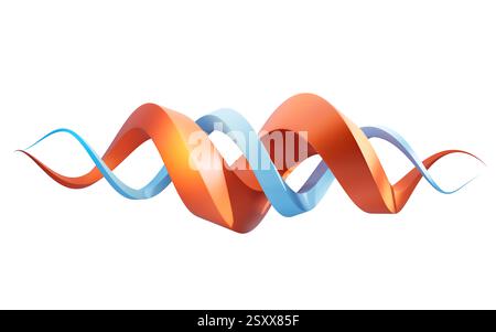 Abstract flowing curve lines, 3d rendering. 3D illustration. Stock Photo