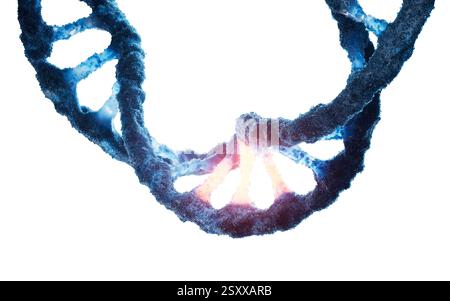 Biological DNA structure with bioengineering concept, 3d rendering. 3D illustration. Stock Photo