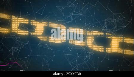 Image of chain of data processing over shapes Stock Photo