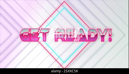 Image of get ready text over moving shapes on black background Stock ...