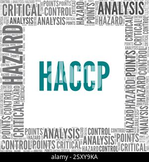 HACCP - Hazard Analysis Critical Control Points vector illustration word cloud isolated on a white background. Stock Vector