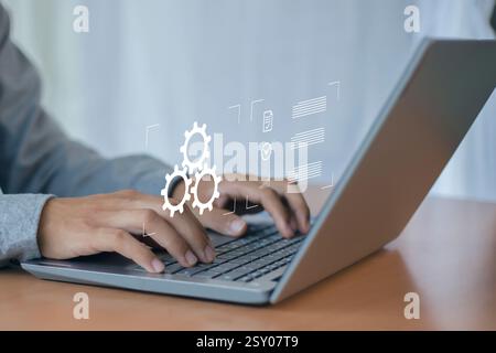 Automation workflow optimization ideas industrial business process marking Stock Photo