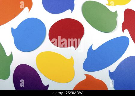 Blank speech bubbles isolated on white India Asia Stock Photo