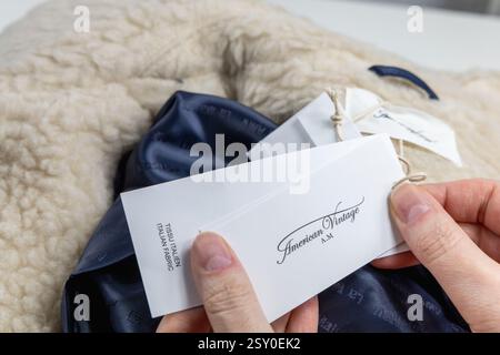 February 6, 2025, Copenhagen, Denmark: The logo of Kia is seen on a car