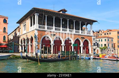 Typically Venetian building, on the edge of the Grand Canal. Stock Photo