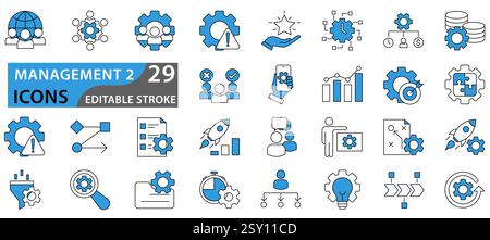 Management icon set. management icons. icons about management business. vector illustration. Stock Vector