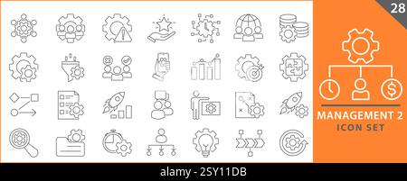 Management icon set. management icons. icons about management business. vector illustration. Stock Vector