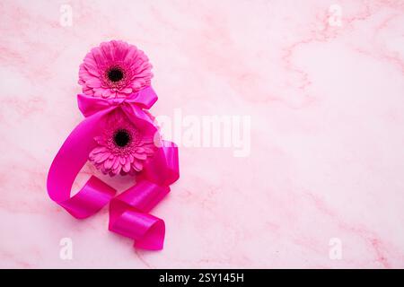 Eight March. Woman's day. Pink Floral Elegance Stock Photo