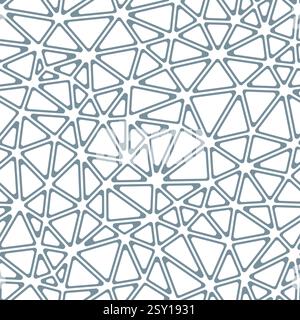 Abstract mosaic background. Compact triangles size. Solid color style. Rounded triangular cells outlined. Repeatable pattern. Slate horizon sky. Stock Vector