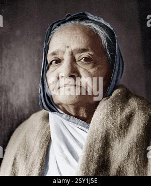 Mohandas Karamchand Gandhi and his wife Kasturba with Indian community ...