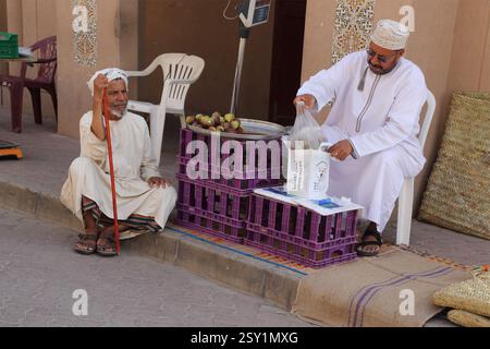 Omani Man Selling Figs at Nizwa Market (Souk) Oman Stock Photo