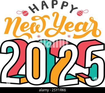 Dynamic 2025 Date Vector Illustration Stock Vector Image & Art - Alamy
