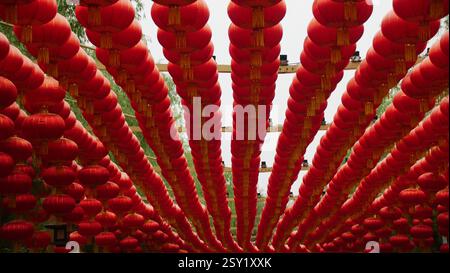 Rows of red Chinese Lanterns hanging at night in Macau Stock Photo - Alamy