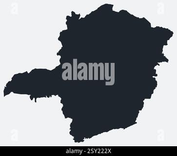Minas Gerais map. Just a simple border map. Shape of the state. Flat blank Minas Gerais outline. Vector boundary illustration. Stock Vector