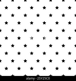Seamless pattern with star. Cute stars background. Repeating small starry patterns for design prints. Repeated monochrome texture. Geometric tiles Stock Vector