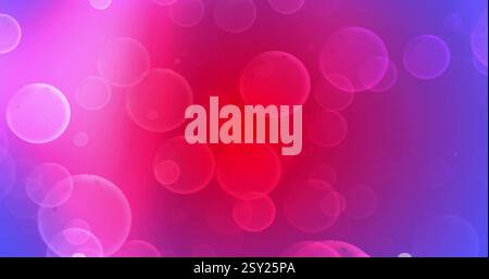 Colorful bubbles image over gradient background with red and purple hues Stock Photo