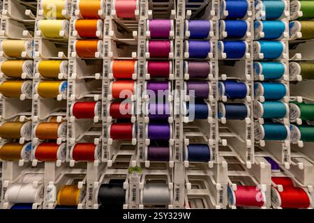 Spools of Thread on Display in Retail Store Stock Photo - Alamy