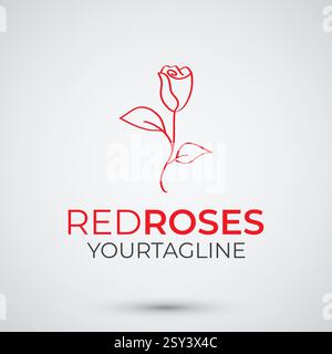 roses flower Logo Design By using the design concept of a vector illustration template Stock Vector