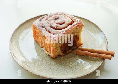 Cinnamon rolls on white background Stock Photo