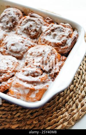 Freshly baked homemade cinnamon rolls Stock Photo
