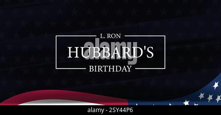 Exploring the Influence of L Ron Hubbard on His Birthday Stock Vector