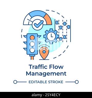 Traffic flow management multi color concept icon Stock Vector