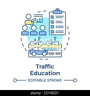 Traffic education multi color concept icon Stock Vector
