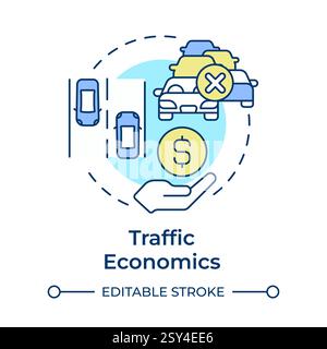 Traffic economics multi color concept icon Stock Vector