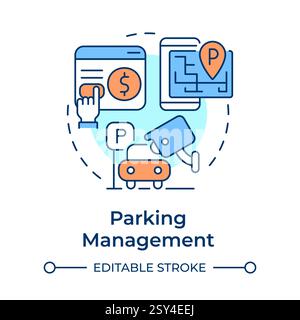 Parking management multi color concept icon Stock Vector