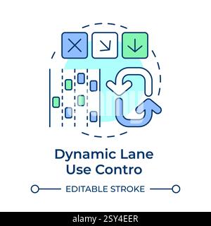 Dynamic lane use control multi color concept icon Stock Vector