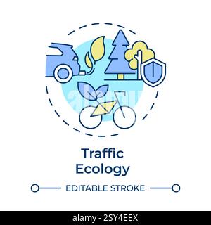 Traffic ecology multi color concept icon Stock Vector