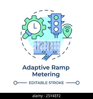 Adaptive ramp metering multi color concept icon Stock Vector
