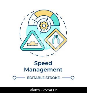 Speed management multi color concept icon Stock Vector