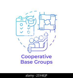 Cooperative base groups blue gradient concept icon Stock Vector