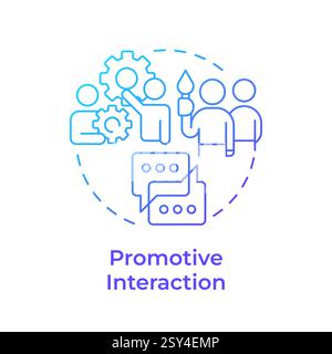 Promotive interaction blue gradient concept icon Stock Vector