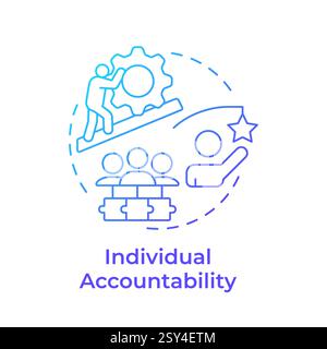 Individual accountability blue gradient concept icon Stock Vector