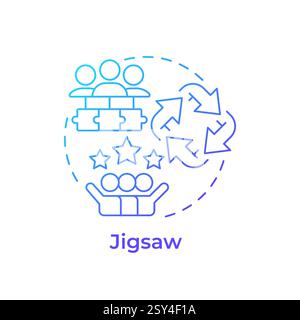 Jigsaw blue gradient concept icon Stock Vector