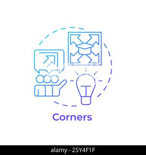 Corners blue gradient concept icon Stock Vector