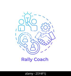 Rally coach blue gradient concept icon Stock Vector
