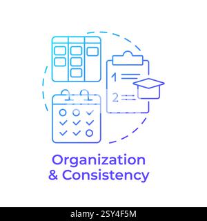 Organization and consistency blue gradient concept icon Stock Vector