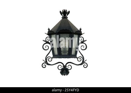 vintage street wall lantern isolated on a white background Stock Photo